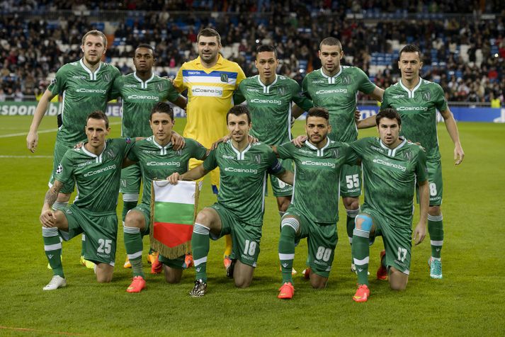 Ludogorets stillir sér upp fyrir leik gegn Real Madrid í Meistaradeildinni í fyrra.