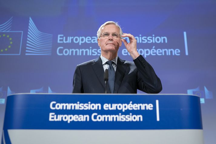 Michel Barnier, aðalsamningamaður ESB í Brexit-viðræðunum, ávarpaði fréttamenn í kvöld.