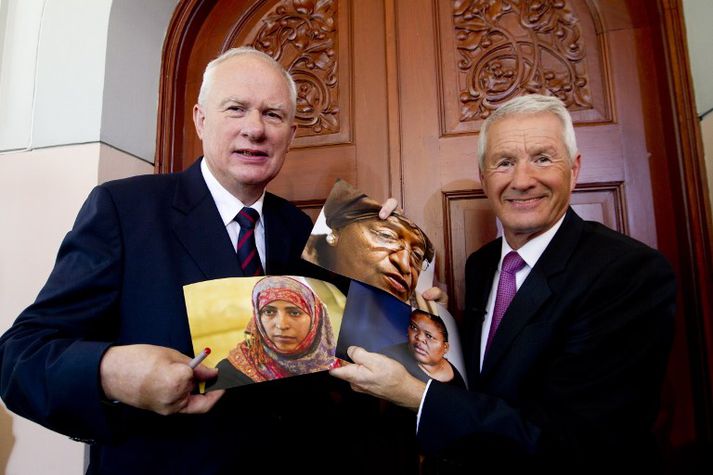 Geir Lundestad og Thorbjørn Jagland árið 2011.
