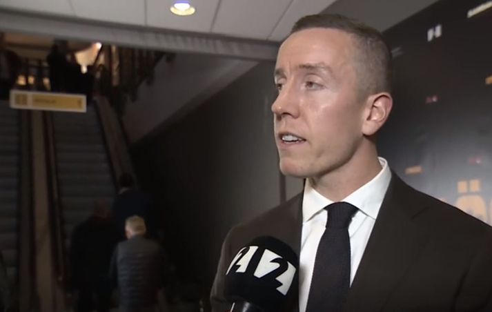 Hannes Þór Halldórsson var spenntur fyrir frumsýningu í gær.