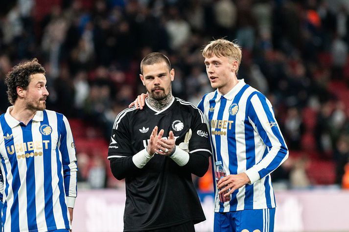 Viktor Bjarki Daðason var nálægt því að skora í kvöld.