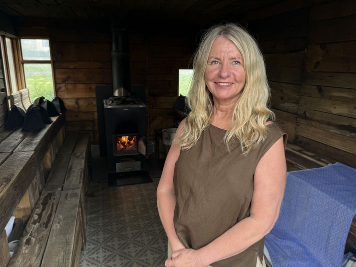 Vala Baldursdóttir er gusumeistari á Ægissíðu. Hún er formaður Gusumeistarafélags Íslands.