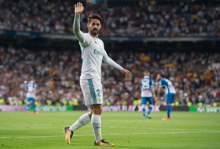 Isco fagnar hér marki sínu í kvöld.