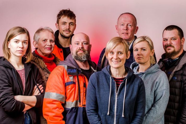 Guðmundur Baldursson, þriðji frá hægri, sakar Sólveigu Önnu formann um leynimakk. Hér er hópurinn sem bauð fram hjá Eflingu undir merkjum B-listans árið 2018.