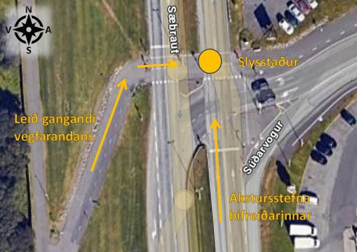 Staðurinn þar sem banaslysið varð.