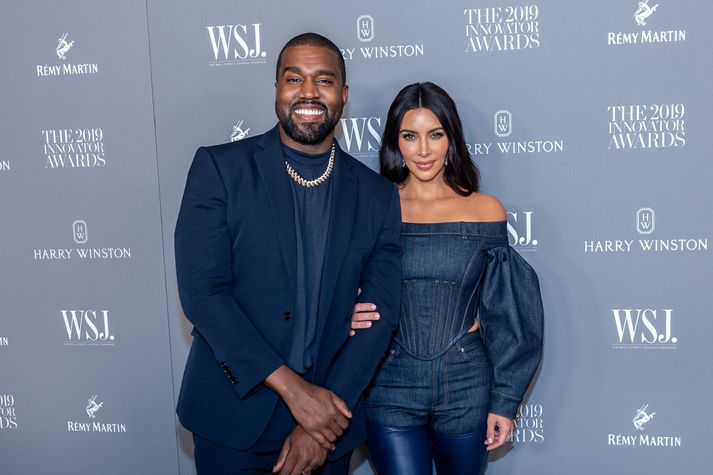 Kanye og Kim árið 2019 þegar allt lék í lyndi.