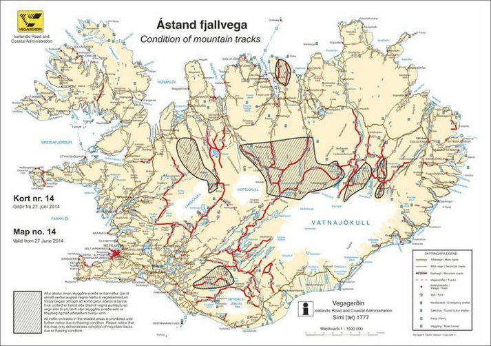 Hægt er að fara inn á vef Vegagerðarinnar og finna kort af hálendisleiðum. Á því sést hvaða leiðir eru ófærar.