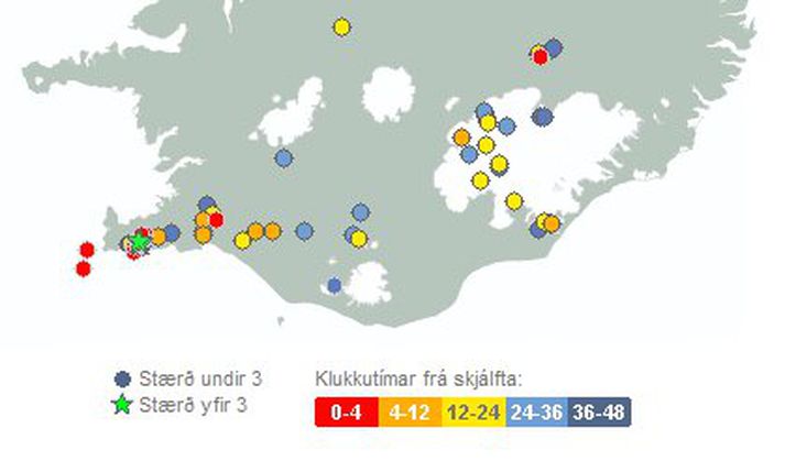 Fyrsti skjálftinn var 3,5 að stærð við Fagradalsfjall á Reykjanesskaga.