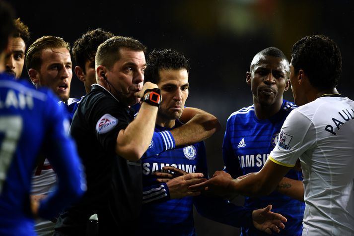 Chelsea-menn voru orðnir svolítið pirraðir í seinni hálfleiknum.