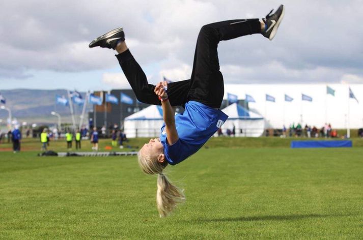 Björg Gunnlaugsdóttir hefur sótt Unglingalandsmót UMFÍ frá því hún var 6 vikna gömul.