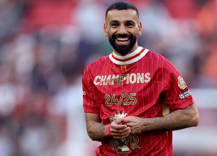 Mohamed Salah er bæði marka- og stoðsendingahæstur í ensku úrvalsdeildinni á tímabilinu.