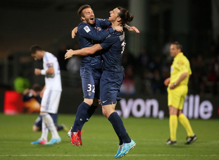 David Beckham og Zlatan Ibrahimovic á góðri stundu.