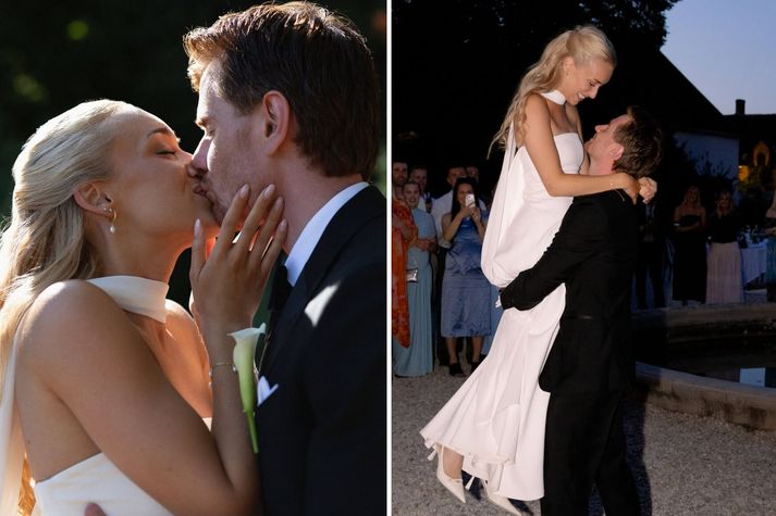 Sædís Lea Lúðvíksdóttir og Henrik Bjarnason giftu sig í frönskum kastala.