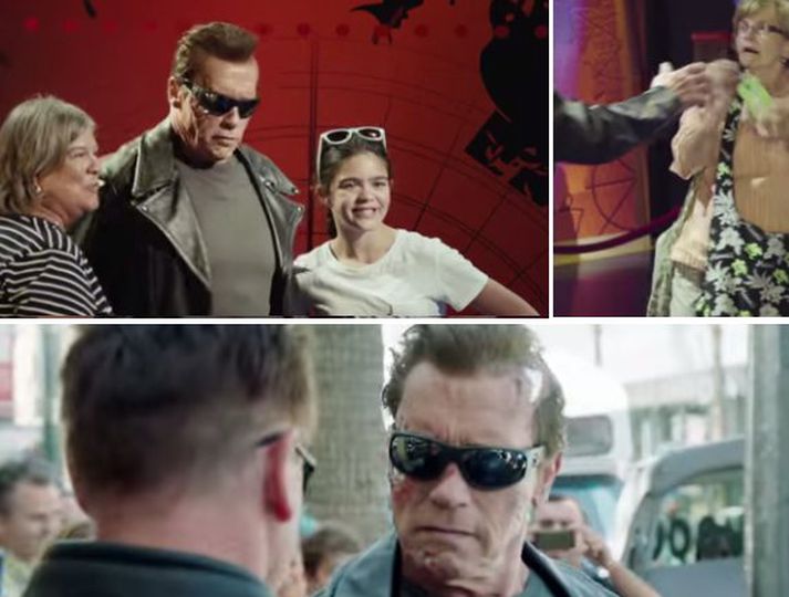 Schwarzenegger  var frábær í þessum hrekk.