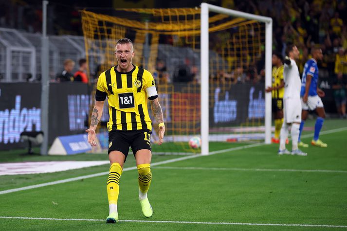 Marco Reus skoraði markið sem skildi liðin að í kvöld.
