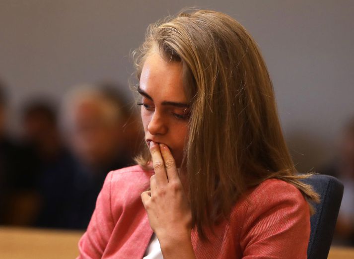 Michelle Carter var aðeins 17 ára þegar kærasti hennar svipti sig lífi að áeggjan hennar.