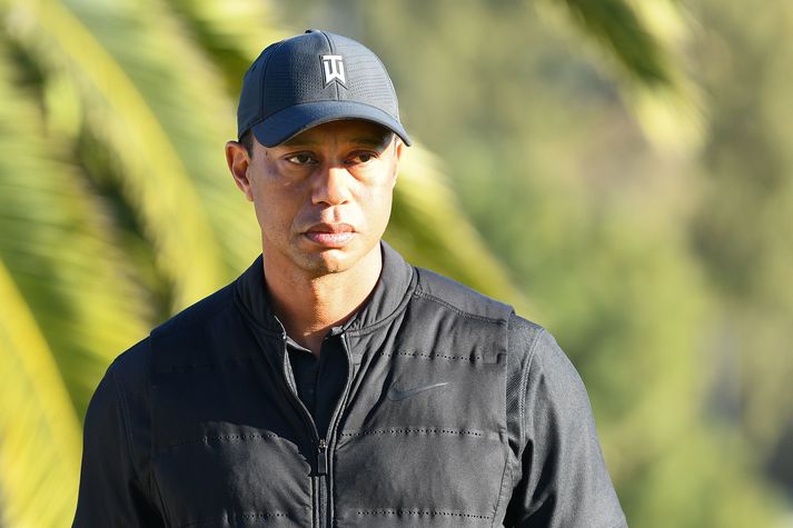 GOLF: FEB 21 PGA - The Genesis Invitational PACIFIC PALISADES, CA - FEBRUARY 21: Tiger Woods looks on from the 18th hole during the final round of The Genesis Invitational golf tournament at the Riviera Country Club in Pacific Palisades, CA on February 21, 2021. The tournament was played without fans due to the COVID-19 pandemic.(Photo by Brian Rothmuller/Icon Sportswire via Getty Images)