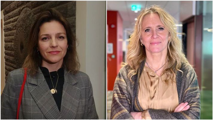 Rósa Björk Brynjólfsdóttir, þingmaður Vinstri grænna og Þorgerður Katrín Gunnarsdóttir, formaður Viðreisnar.