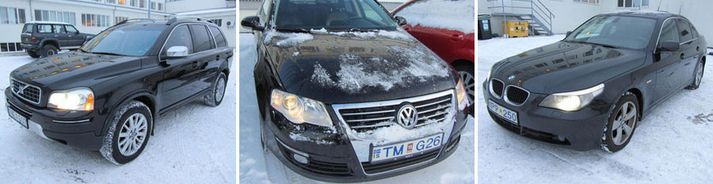 Ráðherrabílarnir þrír sem auglýstir eru til sölu á vef Ríkiskaupa.