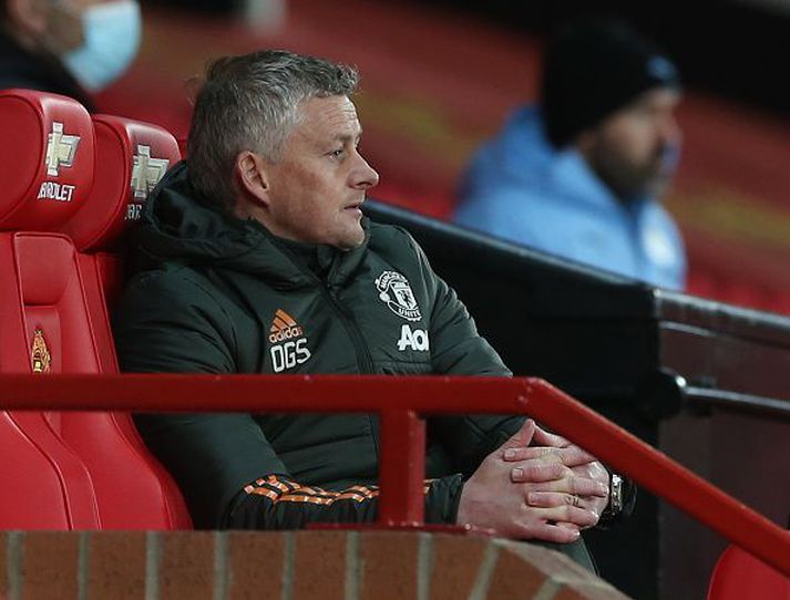 Ole Gunnar á bekknum gegn Man. City á dögunum en hann hefur einnig verið undir mikilli pressu á Old Trafford.