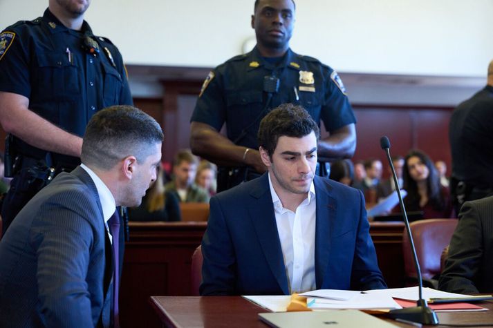 Luigi Mangione í dómsal í Manhattan í vikunni.