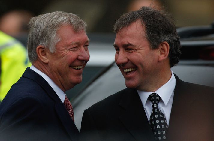 Bryan Robson og Sir Alex Ferguson áttu góða tíma saman hjá Man Utd.