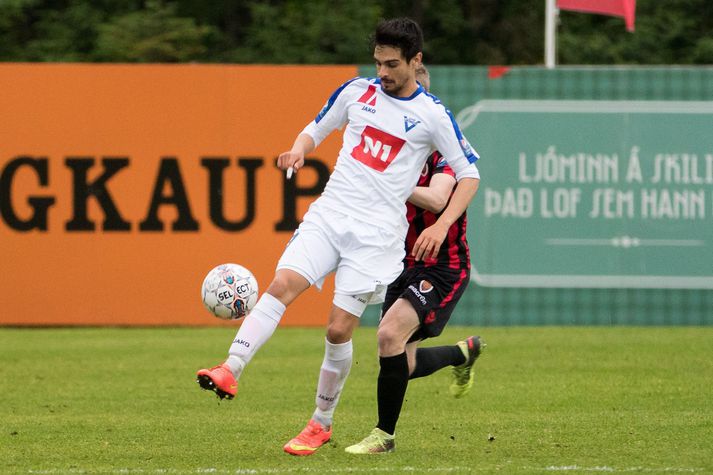 Gonzalo Zamorano kom Víking Ó. á bragðið í Grenivík í dag.