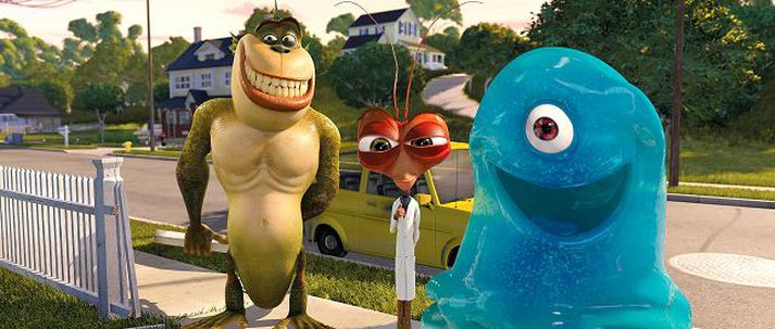 Teiknimyndin Monsters vs Aliens hitti rækilega í mark vestanhafs um síðustu helgi.