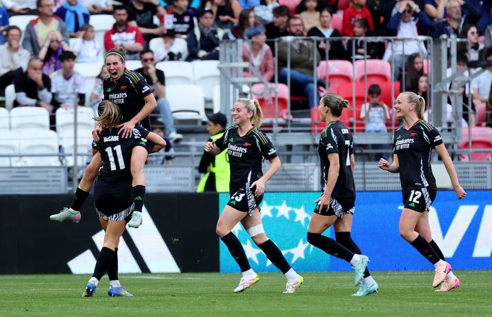 Arsenal er á leið í úrlsit Meistaradeildarinnar.