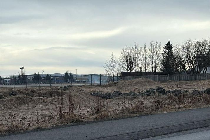 Ljósmyndin var tekin við Reykjavíkurflugvöll á tíunda tímanum í dag.