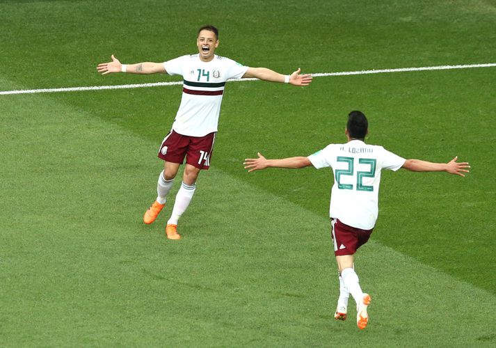 Chicharito skoraði sitt fimmtugasta landsliðsmark fyrir Mexíkó í dag.