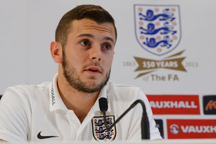 Jack Wilshere á blaðamannafundi hjá enska landsliðinu