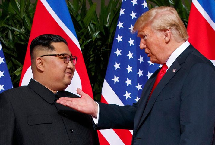 Kim Jong Un og Donald Trump í Singapore árið 2018.
