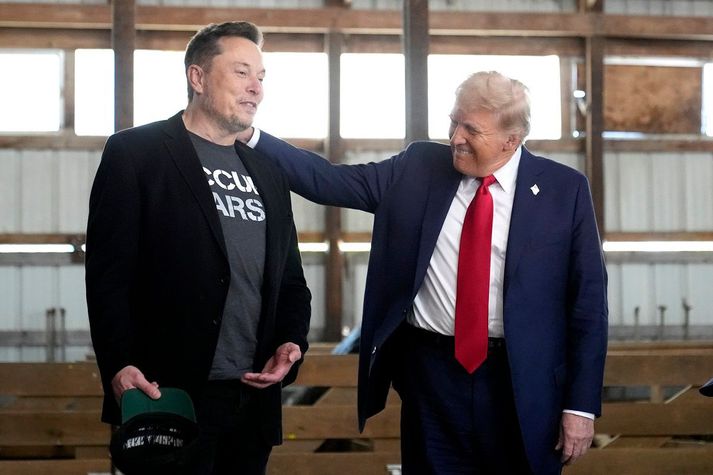 Elon Musk og Donald Trump, tveir áhrifamestu menn Bandaríkjanna um þessar mundir.