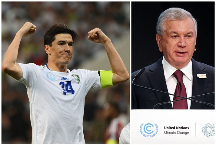 Shavkat Mirziyoyev er forseti Úsbekistan og hann færði sínum leikmönnum rausnarlega gjöf.  Eldor Shomurodov er ein frægasti leikmaður liðsins en hann spilar með Roma á Ítalíu.