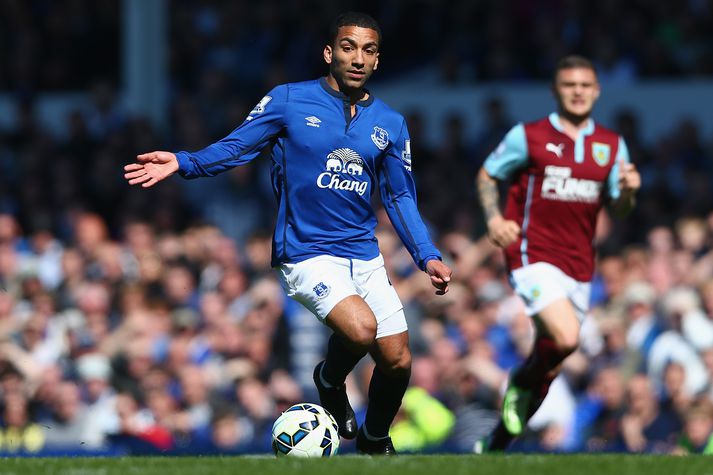 Aaron Lennon í leik með Everton á síðasta tímabili.