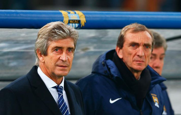 Pellegrini á hliðarlínunni í gær.