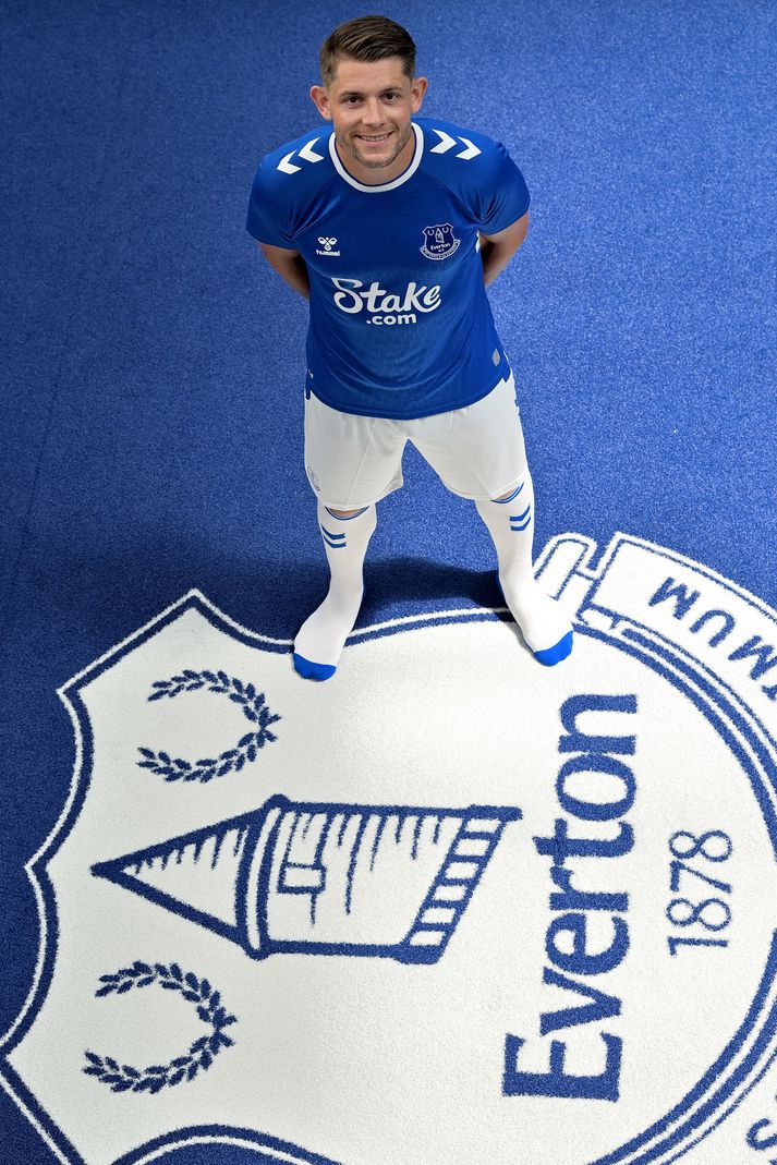 Everton Unveil New Signing James Tarkowski HALEWOOD, ENGLAND - JULY 01: (EXCLUSIVE COVERAGE) James Tarkowski poses for a photo after signing with Everton FC at Finch Farm on July 01 2022 in Halewood, England. (Photo by Tony McArdle/Everton FC via Getty Images)