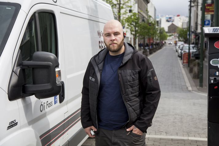 Ólafur Foss segir þrengt að bílstjórum í miðbænum, eins og hér í Austurstræti.