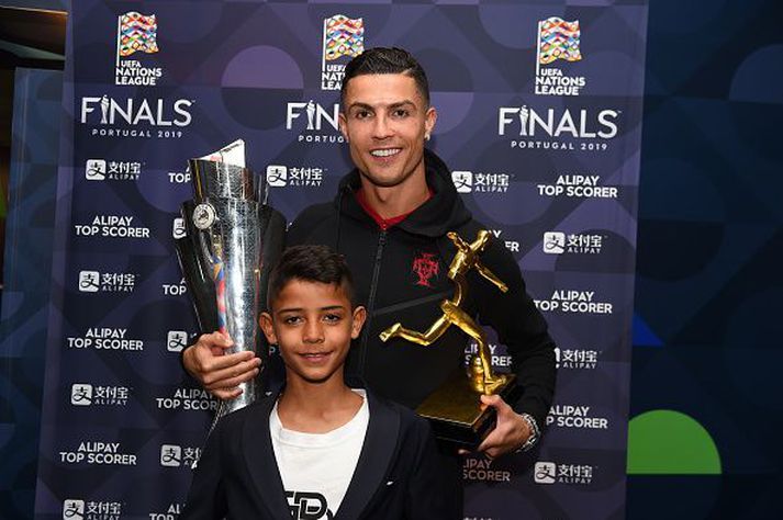 Ronaldo og sonurinn.