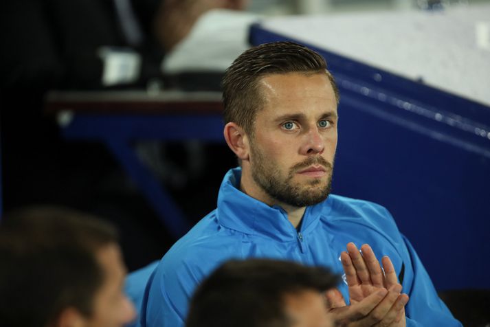 Gylfi Þór Sigurðsson sat allan tímann á bekknum í gærkvöldi.