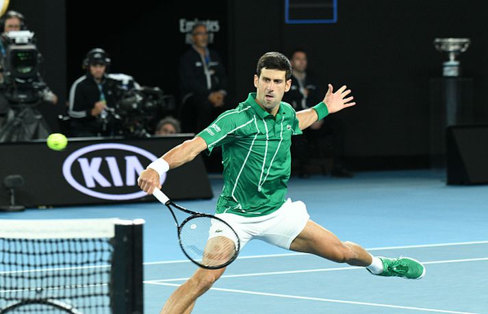 Djokovic vann opna ástralska á dögunum. Hér er hann í úrslitaleiknum.