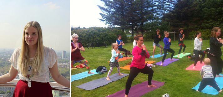 Salka Margrét Sigurðardóttir stendur ásamt Pop up Yoga fyrir Jógathoni um helgina í Hljómskálagarðinum.