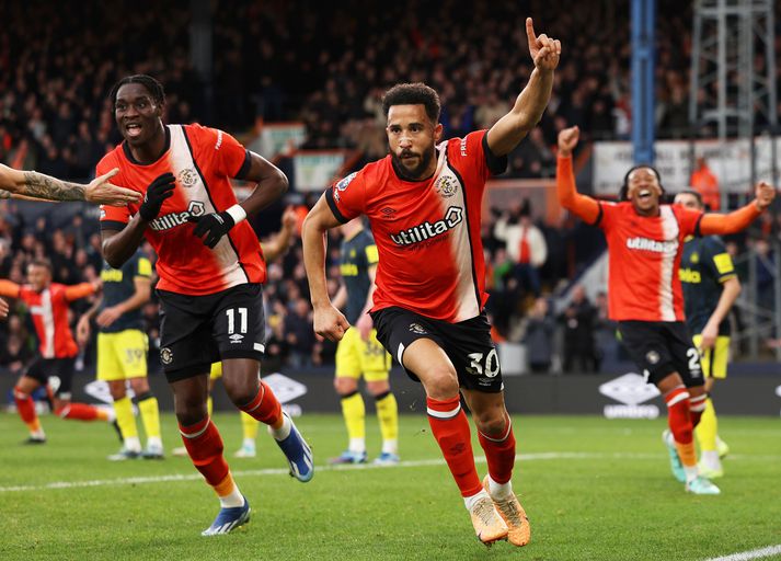 Andros Townsend skoraði mikilvægt mark fyrir Luton í dag.