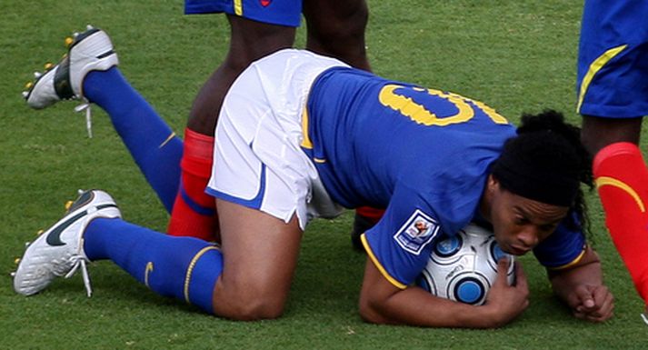 Ronaldinho var aldrei í takti við leikinn á móti Ekvador.