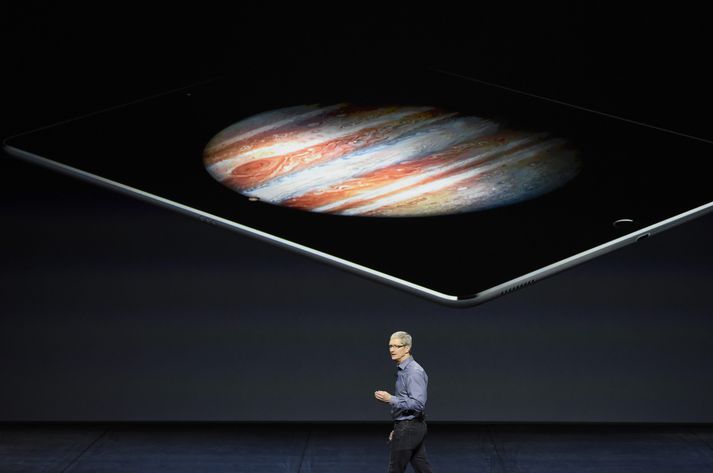 Tim Cook, framkvæmdastjóri Apple, kynnir iPad Pro til leiks.