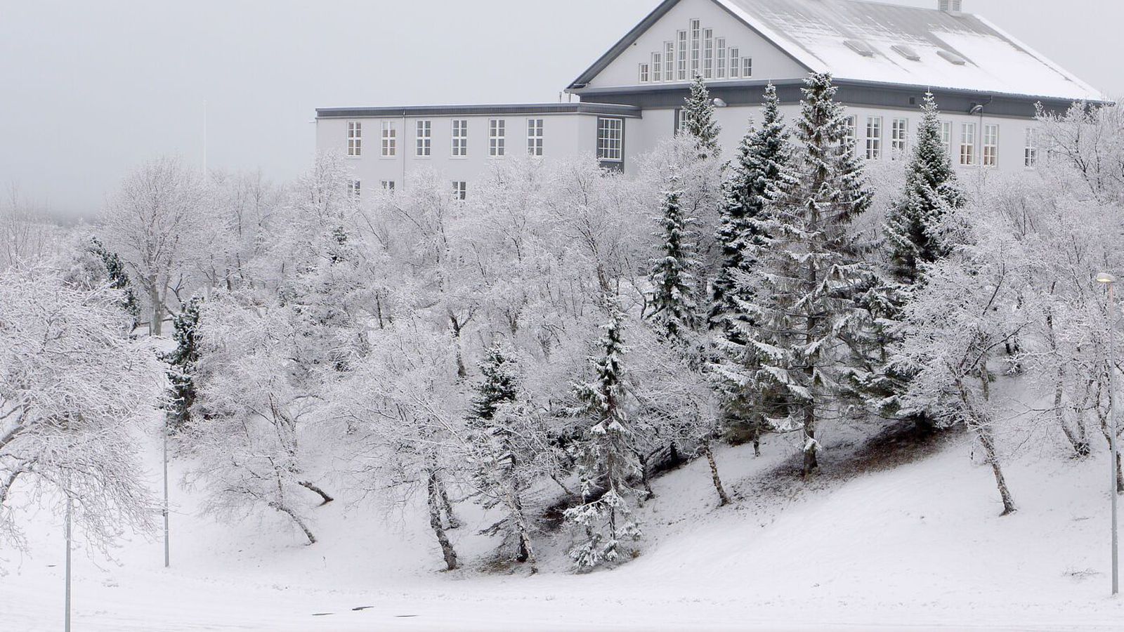Snjó­koma og slydda fyrir norðan en þurrt fyrir sunnan