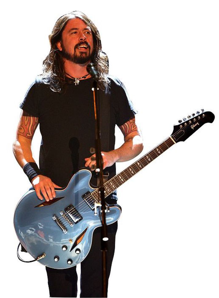 Rokkararnir í Foo Fighters spila á fyrstu Lollapalooza-hátíðinni í Brasilíu.