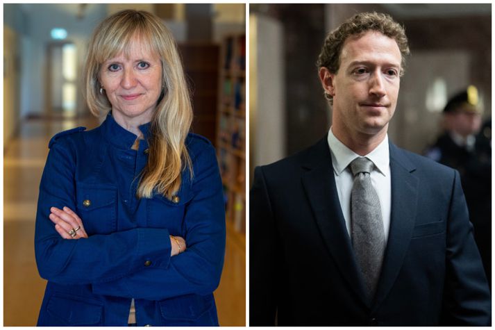 Helga Þórisdóttir er forstjóri Persónuverndar og Mark Zuckerberg er forstjóri Meta.