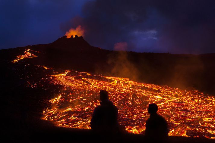 Eldgosið við Fagradalsfjall nú hefur staðið yfir í tæpar fjórar vikur, eða frá 19. mars. 